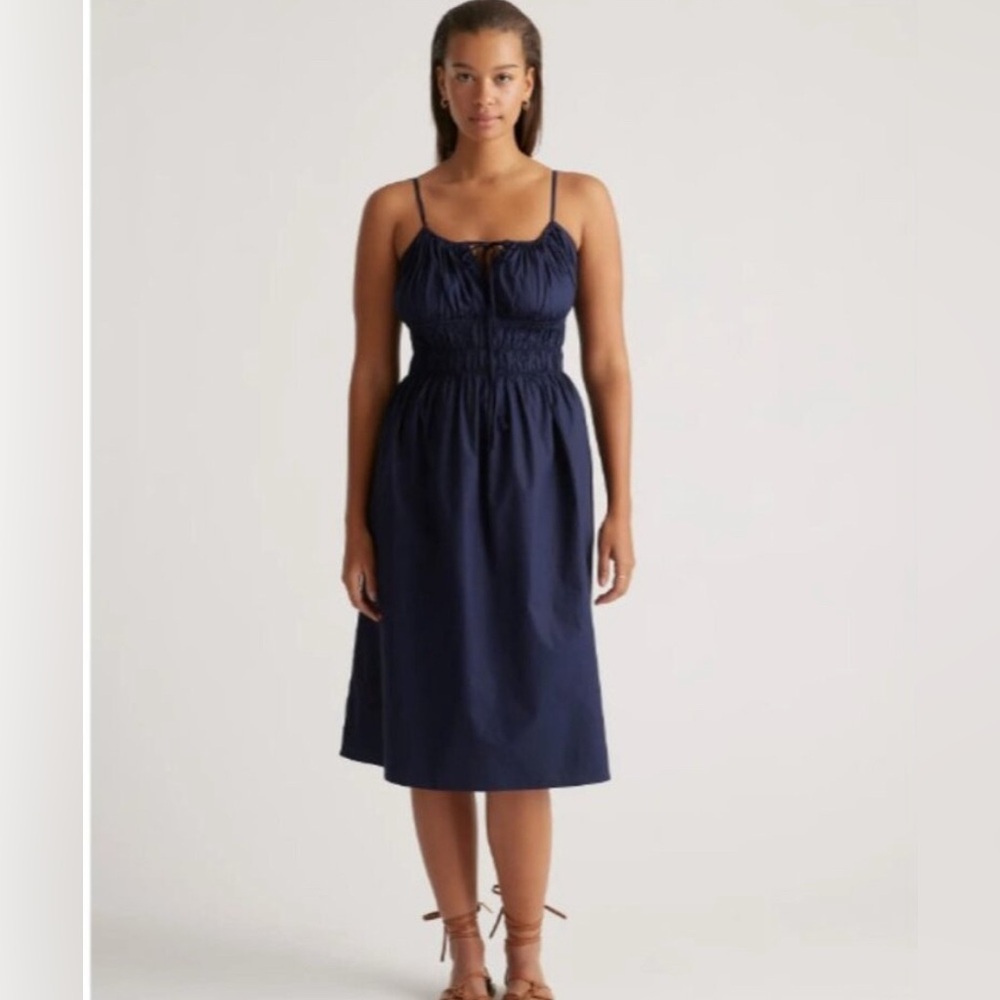 NWOT Quince Organic Cotton Keyhole Midi Dress